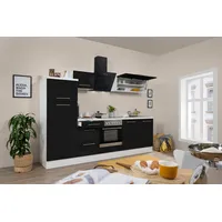 Respekta Küchenzeile 270 cm Weiß/Schwarz