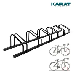 KARAT Fahrradständer Linus - Schwarz - Zur Boden- oder Wandmontage // für 6 Fahrräder