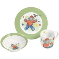 Geda Labels Benjamin Blümchen Kindergeschirr Watercolor 3-teilig, Mehrfarbig, Cartoon,