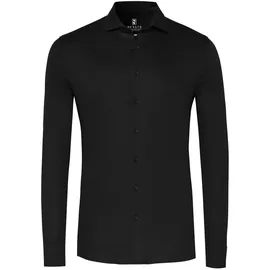Desoto Langarmhemd "Jerseyhemd Essential Hai langarm", Herren, Gr. 40, N-Gr, schwarz (solid schwarz), Jersey, Obermaterial: 100% Baumwolle, körpernah, 1-Knopf-Manschette, Hemden, Flexibler Stretch