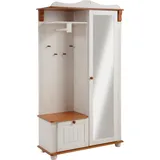 Home Affaire Kompaktgarderobe »Adele«, Breite 108 cm, mit Spiegeltür, aus massiver Kiefer, FSC®, weiß