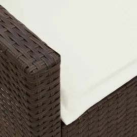 vidaXL Gartensofa mit Kissen Braun Poly Rattan