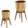 KADIMA DESIGN Alu-und-Holz Pflanzenkübel Set 31 x 31 x 51 cm Gold/Braun