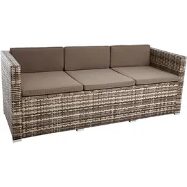 Estexo 3-Sitzer Rattan Couch Lounge-Set beige/braun