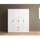 Rauch Möbel ESSEA Drehtürenschrank »Kleiderschrank Garderobe Schrank Kleiderschrank weiß 4-türig, 2 Schubkästen, Farbe Alpinweiß, 168x188x52cm