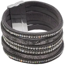 Steuer Armband Metall Lederband dunkelgrau 563050C00 Größe onesize