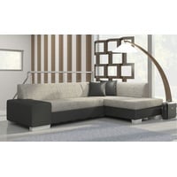 JVmoebel Ecksofa, Design Ecksofa Schlafsofa Bettfunktion Couch Leder Textil Polster grau|schwarz