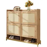 stilvora Schuhschrank 105 x 100 x 24 cm beige / beige