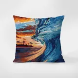 Kissenbezug 80x80 Braun Blau Orange Kopfkissenbezug 80x80 Baumwolle Leinen Sofakissen mit Reißverschluss Kopfkissenbezüge Knitterfreie Kopfkissen 80x80 Bezug Langlebig Kissenbezüge 80x80 1 Pcs