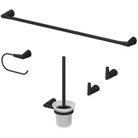 Vicco Badzubehör-Set, Schwarz, Metall, Rechteckig, 16x8.8x6.9 cm, Badaccessoires