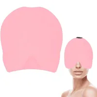 Migräne Mütze, Migräne Maske, Kühlmaske Migräne, Gel Kühlmütze Headache Relief Cap, Dehnbare Cold Therapy Schlafmaske, Maske Mütze Relief Cap für Kopfschmerzen Geschwollene Augen Stressabbau, Rosa