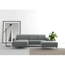 Ecksofa SIT & MORE "Bailando L-Form", grau, B:251cm H:84cm T:163cm, Sofas, wahlweise mit Kopfteilverstellung und Vorziehsitz, motorisch