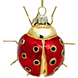 SIKORA Marienkäfer besondere Weihnachtskugel Glas Christbaumschmuck Deko Figur Weihnachten Anhänger Ornament - Trend Line - BS494