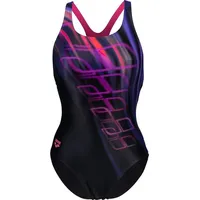 Arena Women's SHADING Swimsuit, Black/Freak Rose, 36