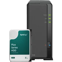 Synology DS124 4TB Synology Plus HDD NAS-Bundle NAS inkl. 1x 4TB Synology Plus HDD 3.5 Zoll SATA