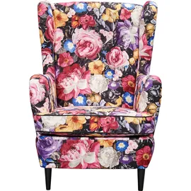 ed exciting design Ohrensessel Laurel Polyester 78 x 102 x 98 cm Mehrfarbig mit Massivholzfüßen