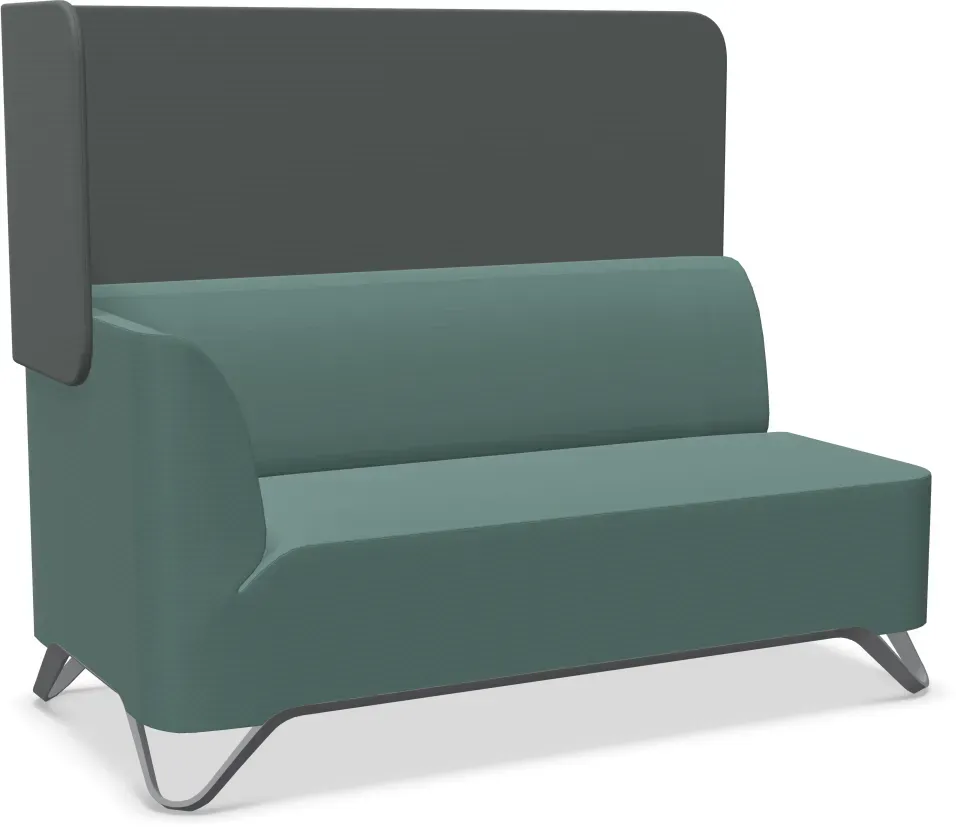 Profim Softbox 2RW Sofa 2-Sitzer, Armlehne rechts mit Trennwand, Kufengestell frei konfigurierbar