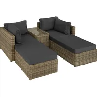 Tectake tectake® Rattan Lounge San Domino mit Aluminiumgestell für