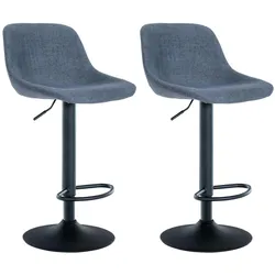 CLP 2er Set Barhocker Loft blau/Stoff