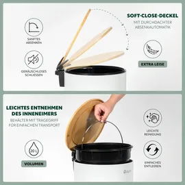 ELUNO Abfalleimer 20 l Weiß