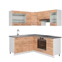 Vicco Winkelküche Fame-Line L-Form 160 x 190 cm Eiche/Weiß