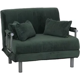 MCW Schlafsessel MCW-K29 Cord 190 x 100 cm Grün mit Kissen