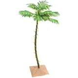 vidaXL Künstliche Palme LED Warmweiß 72 LEDs 120 cm