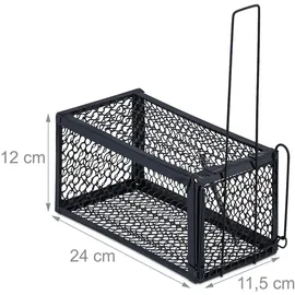 Relaxdays Lebendfalle Mäuse & Ratten 2er Set 12 x 24 x 11,5 cm