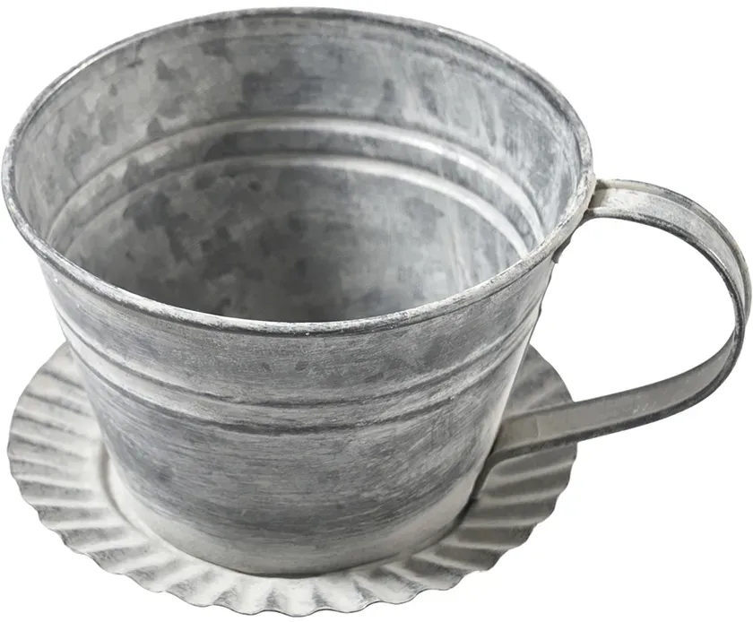 Tasse Zink 11x7,5cm grau