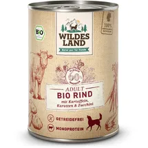 Wildes Land BIO Adult Rind mit Kartoffeln, Karotten und Zucchini 6 x 400 g