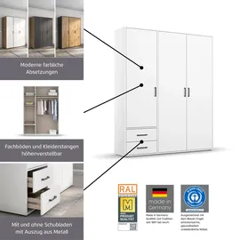 Rauch Wäscheschrank VOYAGER 187 x 194 x 53 cm Braun/Weiß