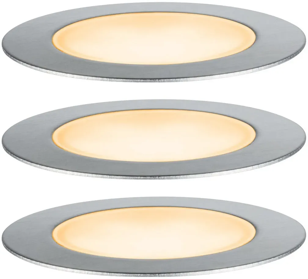Spotlight Paulmann, LED-Bodeneinbauleuchte Set, dimmbar, Grau, Metall, Modern