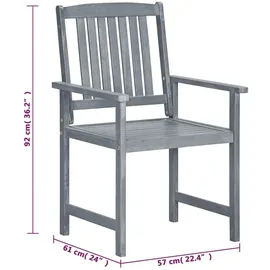 vidaXL Gartenstuhl 61 x 59 x 53 cm grau 8 St.
