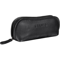 STILORD 'Glasgow' Brillenetui Leder für Lesebrille Sonnenbrille Tagesbrille Brillentasche Etui mit Reißverschluss Hülle Schutz Brille Echtes Vintage Leder, Farbe:schwarz