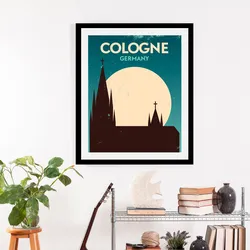 queence Bild »Kölner Dom«, Städte-Deutschland-Kirche-Schriftzug, (1 St.), HD Premium Poster-Druck inkl. Holzrahmen queence Farbe Rahmen: schwarz + Farbe Bild(er): weiß