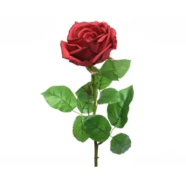 MARELIDA Rose am Stiel Kunstblume Rosenblüte künstliche Blume Real Touch H: 68cm rot