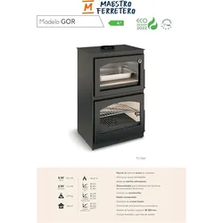 MAESTRO FERRETERO TJ - Holzofen mit Backofen Modell GOR Leistung 7,2 kW