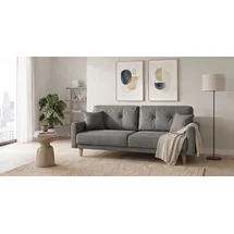 Home Affaire 3-Sitzer HOME AFFAIRE "TRIPLO optionale Schlafsofa mit Bettkasten, Maße B/T/H: 215/100/89 cm", grau, B:215cm H:89cm T:100cm, 88% Polyester, 9% Rayon, 3% Nylon, Sofas, Wahlweise Bettfunktion - Liegefläche 145x191 cm, Rücken-, Zierkissen