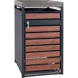 Mendler Mülltonnenverkleidung HWC-J81 125 x 68 x 80 cm braun