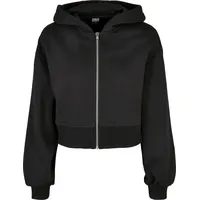 URBAN CLASSICS Ladies Short Oversized Zip Jacket in schwarz XS