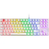 Mars Gaming MK80 Weiß, Mechanische Gaming Tastatur TKL FRGB, Antighosting, Switch Mechanischer Blau, Spanisch Sprache