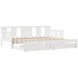 vidaXL Tagesbett Ausziehbar mit Schubladen ohne Matratze Weiß 90x200cm