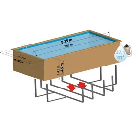 Braga rechteckig 815 x 421 x 146 cm Echtholz