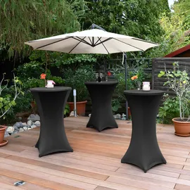 Beautissu Stehtischhusse Stella Schwarz Ø 70-75 cm