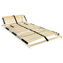 vidaXL Lattenrost mit verstellbarem Kopfteil aus massivem Buchenholz 140 x 190 cm