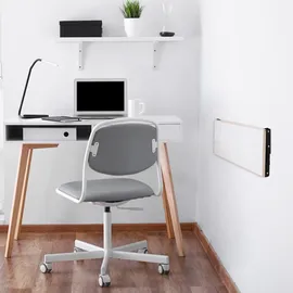 Relaxdays Regalträger 4er Set, klappbare Regalhalterung, für die Wand, Regalwinkel, Metall, HxBxT: 11 x 3 x 20 cm, weiß