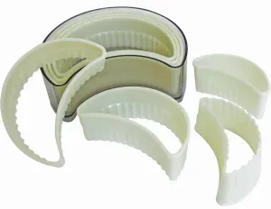 SCHNEIDER Ausstechersatz aus Nylon, Halbmond, Keksausstecher aus Nylon, 7-teiliges Set, gezackt