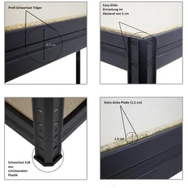 Proregal Werkbank Dino Schwarz Metall, Rechteckig, 160x87x60 cm, Freizeit, Heimwerken, Werkstatt, Werkbänke