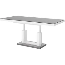 MAZZONI designimpex Couchtisch Grau, Weiß Hochglanz, Holzwerkstoff, Rechteckig, 120x54x75 cm, Wohnzimmer,
