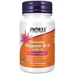 Now Foods Vitamin D-3 1,000 IU (180 Kautabletten)